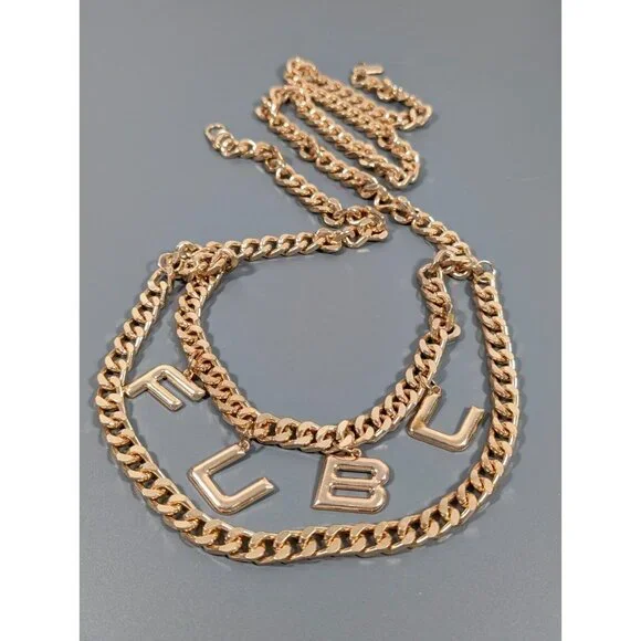 公式 Fubu ゴールドチェーンベルト FUBU | Accessories | Fubu Gold Tone Cuban Double Chain Spell